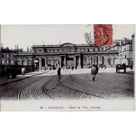 Meilleure Qualité Carte postale 33 - Bordeaux - Hotel de ville ( facade) - Voyage - Dos divise