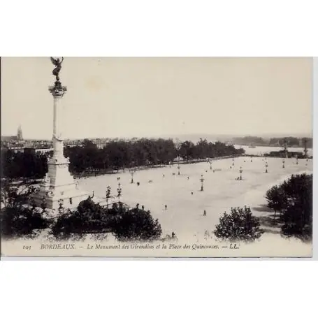 Carte postale 33 - Bordeaux - Le monument des Girondins et la place des Quinconces - Non voy Quantité Limitée