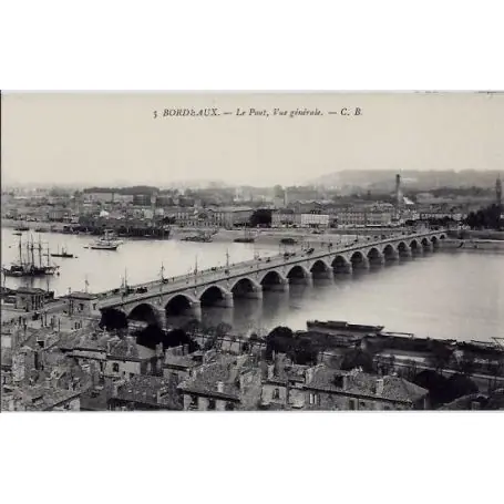 Carte postale 33 - Bordeaux - Le pont - Vue generale - Non voyage - Dos divise Fait Main