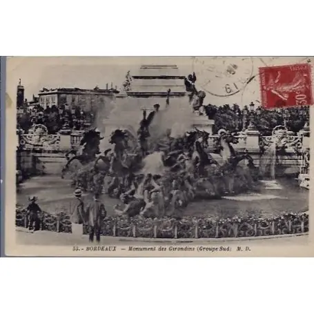 Satisfait Ou Remboursé Carte postale 33 - Bordeaux - Monument des Girondins - Voyage - Dos divise...