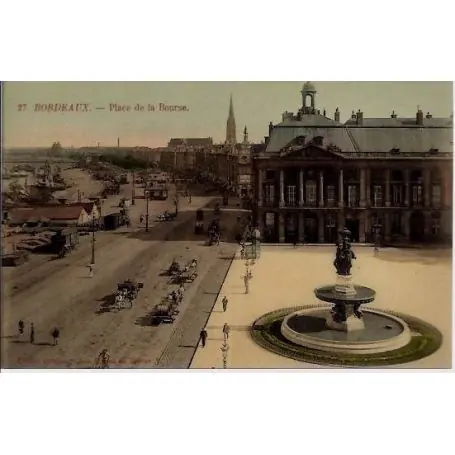 Carte postale 33 - Bordeaux - Place de la bourse - Non voyage - Dos divise Meilleure Qualité