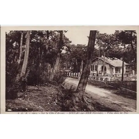 Achat Immédiat Carte postale 33 - Bordeaux - Soulac-sur-Mer - Sur la cote d'argent - Villas dans les pins -