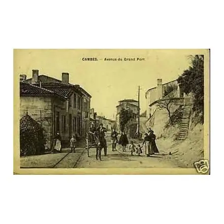 Carte postale 33 - Cambes - Avenue du Grand Port - Attelage Nouvelle Collection