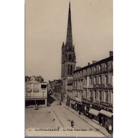 Carte postale 33 - St-Foy-la-Grande - la fleche Notre-Dame - Voyage - Dos divise... Bon Marché