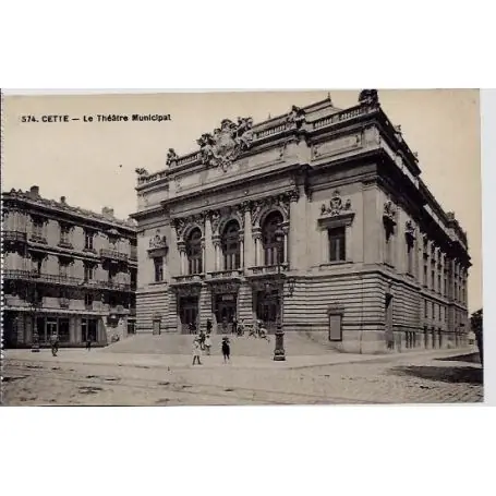 Prix Bas Carte postale 34 - Cette - Le theatre municipal - Non voyage - Dos divise