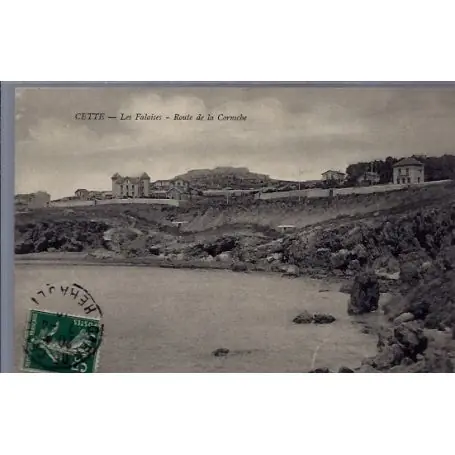 Certifié Carte postale 34 - Cette - Les falaises - Route de la Corniche - Voyage - Dos divise...