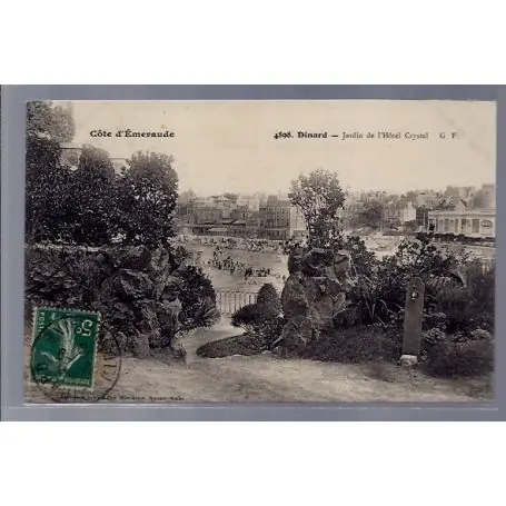 Carte postale 35 - Dinard - Jardin de l' Hotel Crystal - Voyage - Dos divise ... Offre Du Jour