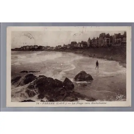 Carte postale 35 - Parame - la plage vers Rochebonne - Voyage - Dos divise... Nouvelle Collection
