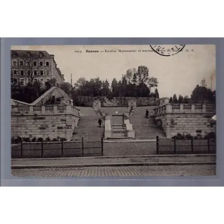 Prix Choc Carte postale 35 - Rennes - Escalier Monumental et nouveau jardin du Thabor - Voyage - Do...