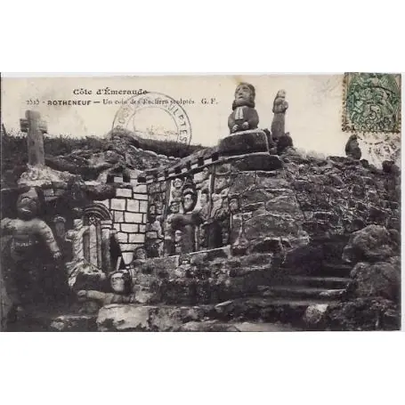 Carte postale 35 - Rotheneuf - Cote d'Emeraude - Un coin des rochers sculptes - Voyage - Dos Seulement Aujourd’hui