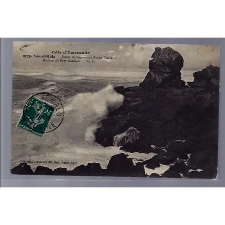 Carte postale 35 - Saint-Malo - Cote d' emeraude - Etude de vagues sur roche pendante - r... Jusqu’à Épuisement Des Stocks