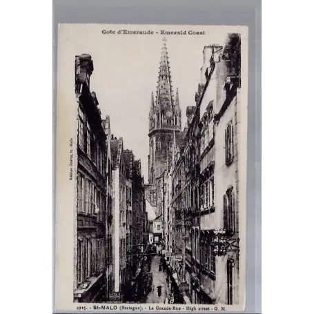 Gros Lot Carte postale 35 - St-Malo - La grande rue - High street - Non voyage - Dos divise...