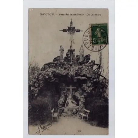 Carte postale 36 - Issoudun - Parc du Sacre-Coeur - le calvaire - Voyage - Dos divise... Top Qualité