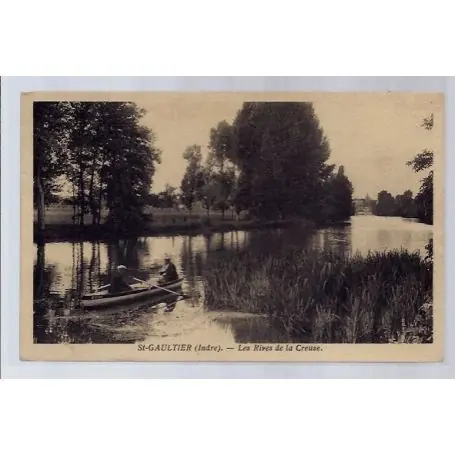 Carte postale 36 - St-Gaultier - Les Rives de la Creuse - Voyage - Dos divise... Prix Cassé