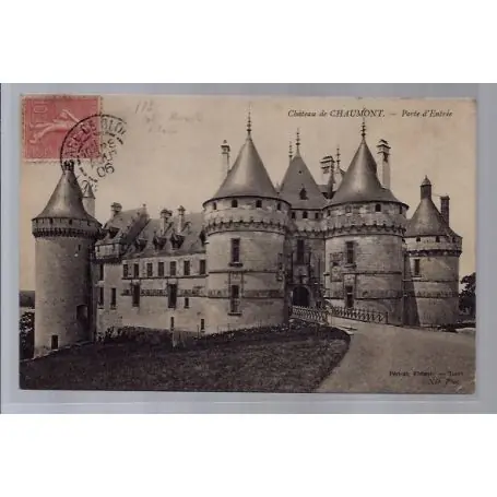 Carte postale 37 - Chateau de Chaumont - Porte d'entree - Voyage - Dos divise... Petit Prix