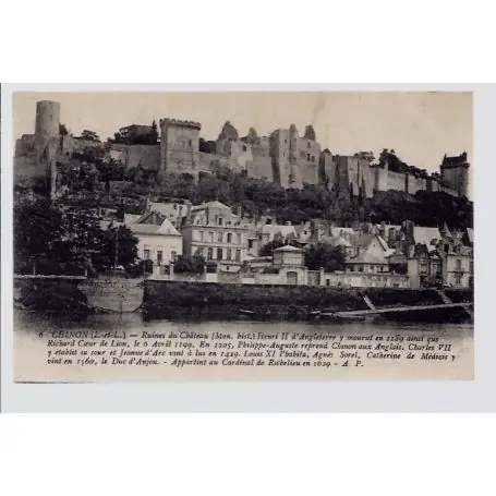 Garantie Incluse Carte postale 37 - Chinon - ruines du chateau - Voyage - Dos divise...