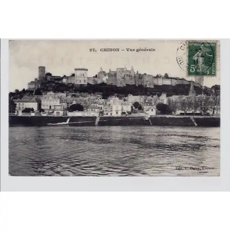 Solde Carte postale 37 - Chinon - Vue generale - Voyage - Dos divise...