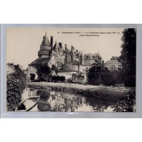 Carte postale 37 - Langeais - Le chateau - cote Nord-Ouest - Non voyage - Dos divise... Usine Directe