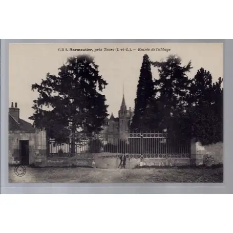 Petit Prix Carte postale 37 - Marmouier - Pres Tours - Entree de l' Abbaye - Non voyage - Dos divise...
