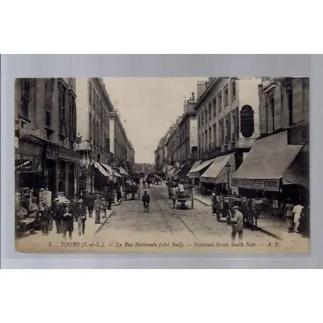 Affaire À Saisir Carte postale 37 - Tours - La rue Nationale - cote Sud - Non voyage - Dos divise...