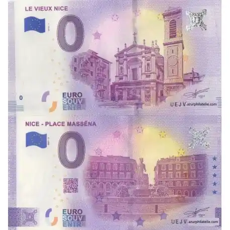 Billet souvenir - 06 - Nice - Place Masséna - Vieux Nice - Même numéro Prix Promo