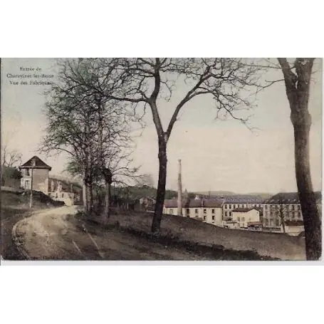 Carte postale 38 - Chavarines-les-Bains - Entree de la ville - Vue des fabriques - Voyage - Édition Limitée