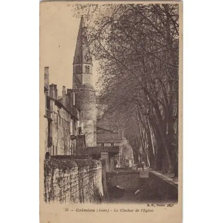 Carte postale 38 - Cremieu - Le clocher de l'Eglise Authentique