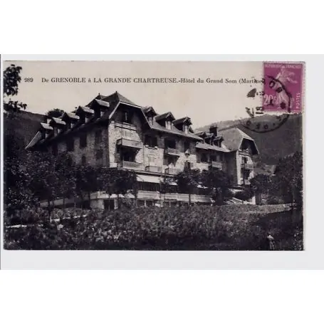 Carte postale 38 - De Grenoble a la Grande Chartreuse - Hotel du Grand Som - Voyage - Dos... Paiement Sécurisé