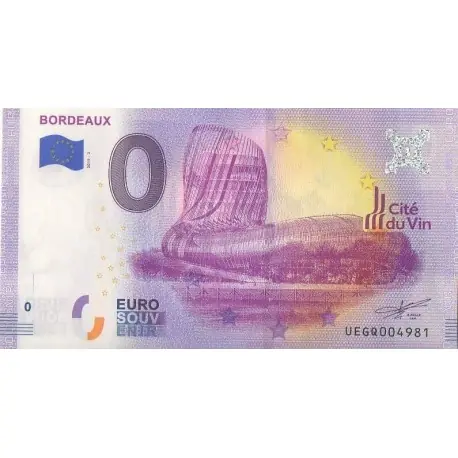 Billet souvenir - 33 - Bordeaux - 2019-3 Quantité Limitée