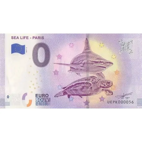 Billet souvenir - 77 - Sea Life - Paris - 2019-2 - No 56 Vente Flash