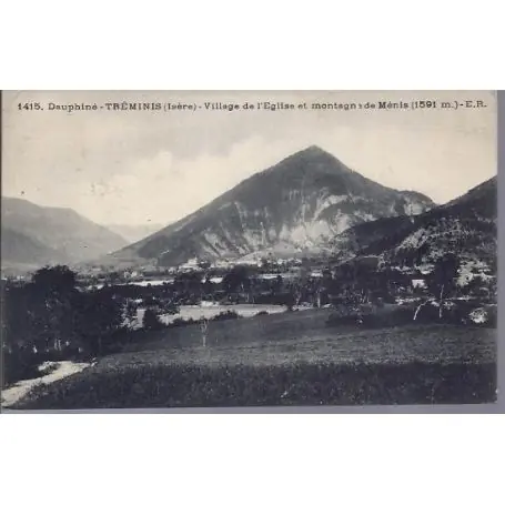 Carte postale 38 - Treminis - Village de l'eglise et montagne Livraison Gratuite