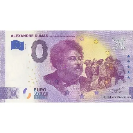 Billet souvenir - 37 - Alexandre Dumas - Les trois mousquetaires - 2021-9 - Anniversaire Vente Flash