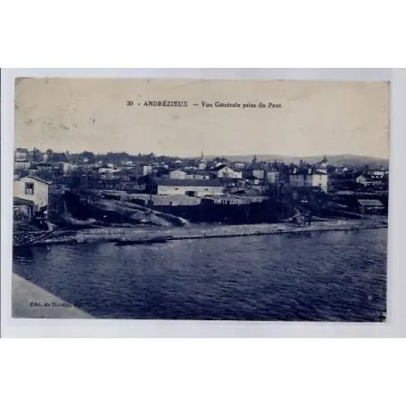 Carte postale 42 - Andrezieux - Vue generale prise du pont - Voyage - Dos divise... Meilleure Vente