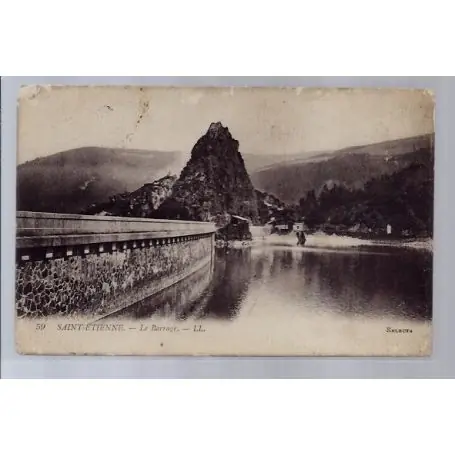 Carte postale 42 - Saint-Etienne - Le barrage - Voyage - Dos divise... Garantie Incluse