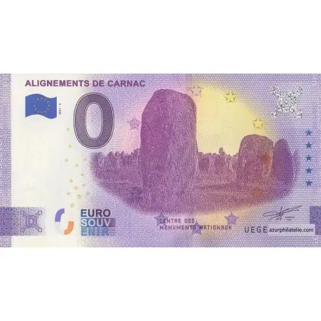 Certifié Billet souvenir - 56 - Alignements de Carnac - 2021-2 - Anniversaire