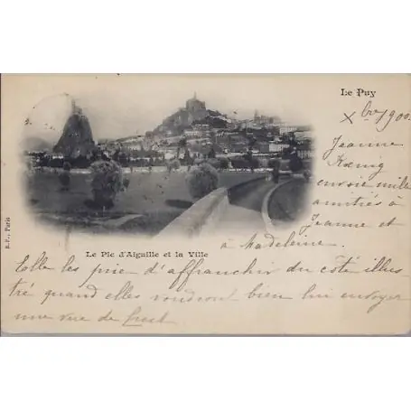 Carte postale 43 - Le Puy - Le pic d'Aiguille et la Ville - 1900 Must-Have