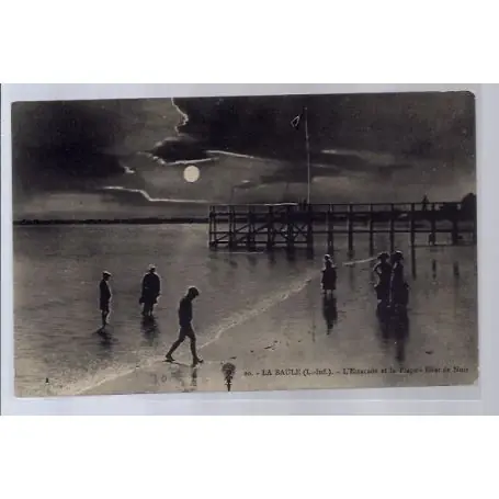 Seulement Aujourd’hui Carte postale 44 - La Baule - L' Estacade et la plage - Effet de nuit - Non voyage - Dos ...