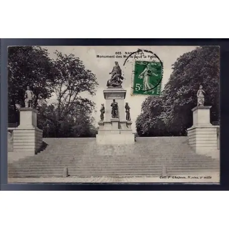 Haute Qualité Carte postale 44 - Nantes - Monument des Morts pour la patrie - Voyage - Dos divise...