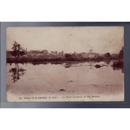 Retour Gratuit Carte postale 44 - Nort-sur-Erdre - Le port Cormier et les Marais - Non voyage - Dos divi...
