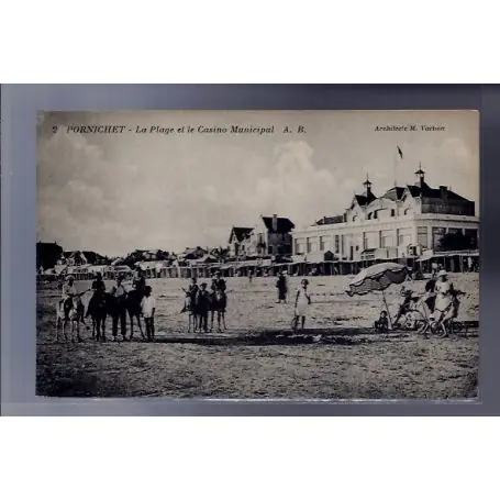 Carte postale 44 - Pornichet - La plage et le Casino Municipal - Non voyage - Dos divise... Haute Qualité
