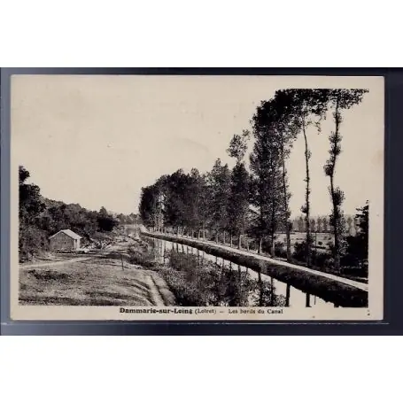 Carte postale 45 - Dammarie-sur-Loing - Les bords du Canal - Voyage - Dos divise... Usine Directe