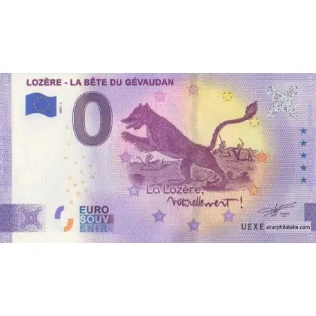 Billet souvenir - 48 - Lozere - La bête de Gevaudan - 2022-1 Artisanat