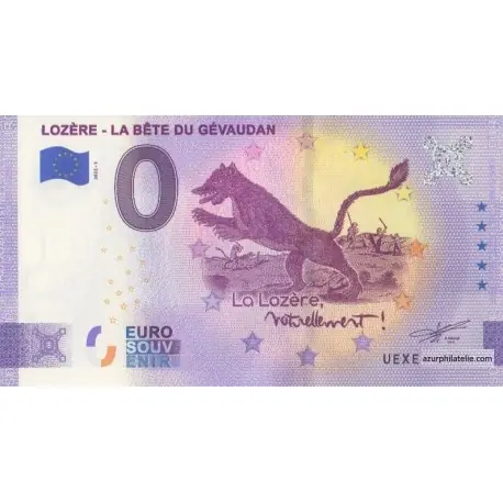 Billet souvenir - 48 - Lozere - La bête de Gevaudan - 2022-1 - Anniversaire Livraison Mondiale