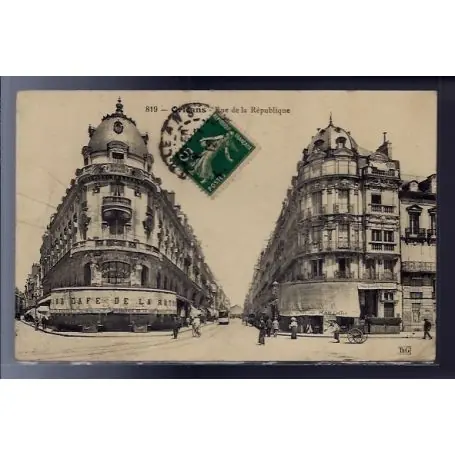 Carte postale 45 - Orleans - Rue de la Republique - Voyage - Dos divise... Meilleur Prix