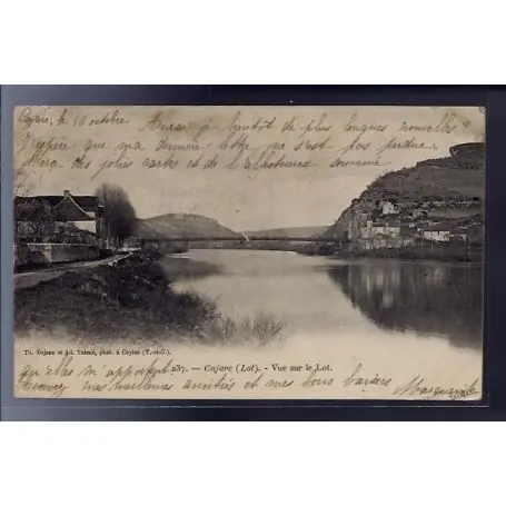 Carte postale 46 - Cajarc - Vue sur le Lot - Voyage - Dos non divise... Prix Bas