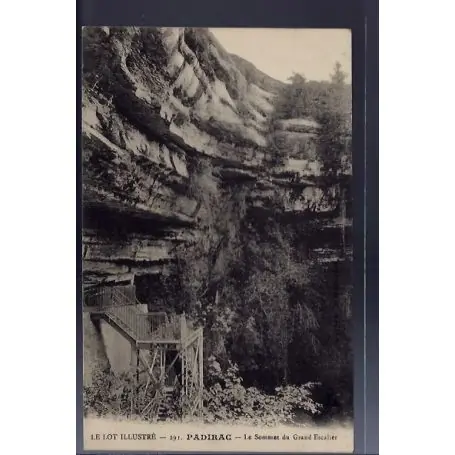 Carte postale 46 - Padirac - Le sommet du Grand escalier - Non voyage - Dos divise... Soldes