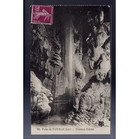 Carte postale 46 - Puits de Padirac - Colonne Geante - Voyage - Dos divise... Soldes
