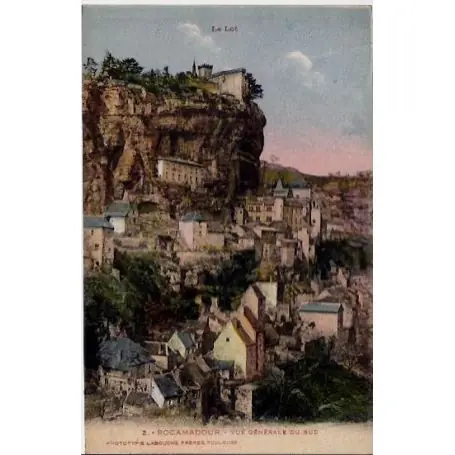 Carte postale 46 - Rocamadour - Le lot - Vue generale du Sud - Voyage - Dos divise Offre Exclusive