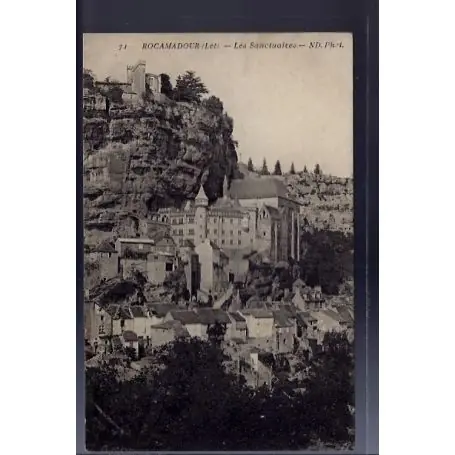 Réduction Carte postale 46 - Rocamadour - les sanctuaires - Voyage - Dos divise...