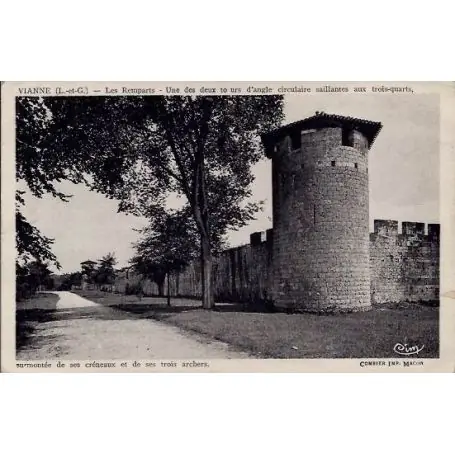Marque Carte postale 47 - Vianne - Les remparts - un des deux tours d'angle circulaire saillantes a